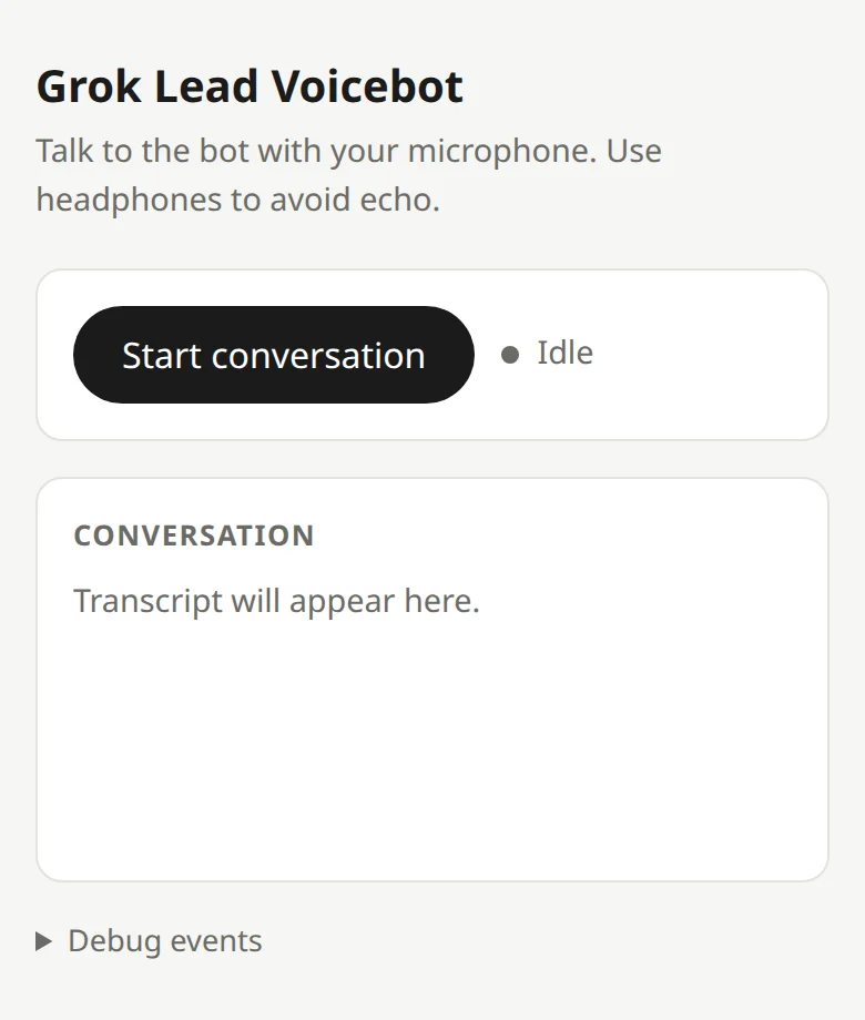 AI voice receptionist screen